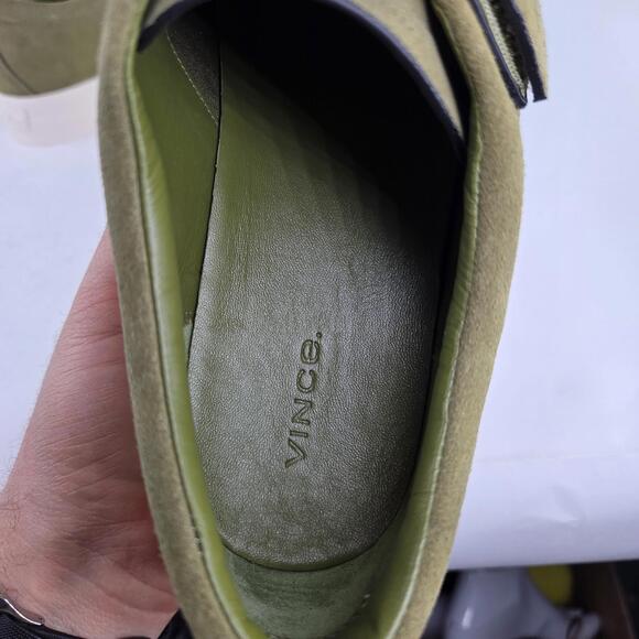 Vince Sunnyside Shoes Womens Size 10 Green Suede Strap Casual Low Top Sneakers - Picture 8 of 10